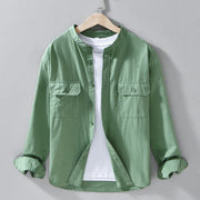 Buddha Stones Crew Neck Solid Color Men's Long Sleeve Cotton Thickened Jacket With Pockets - MediumSeaGreen - US/UK/AU42，EU52 (3XL) - image 4