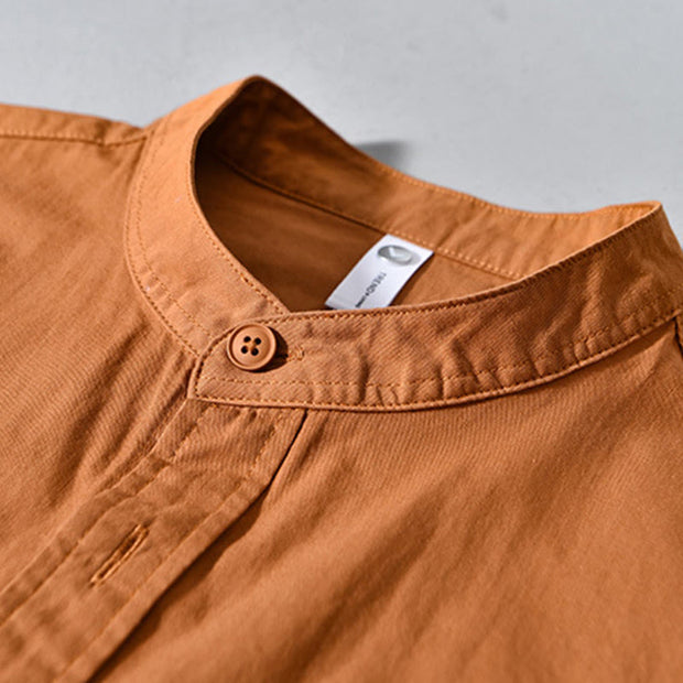 Buddha Stones Crew Neck Solid Color Men's Long Sleeve Cotton Thickened Jacket With Pockets - image 12