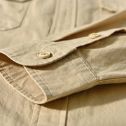 Buddha Stones Crew Neck Solid Color Men's Long Sleeve Cotton Thickened Jacket With Pockets - image 3