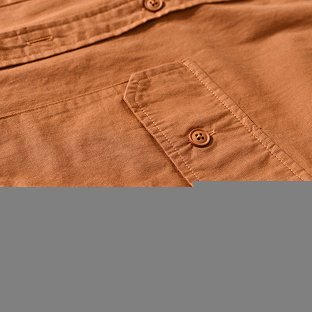 Buddha Stones Crew Neck Solid Color Men's Long Sleeve Cotton Thickened Jacket With Pockets - image 13