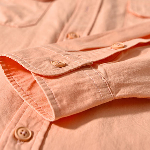 Buddha Stones Crew Neck Solid Color Men's Long Sleeve Cotton Thickened Jacket With Pockets - image 18