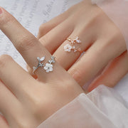 Buddha Stones 925 Sterling Silver White Flower Design Adjustable Blessing Ring - image 11