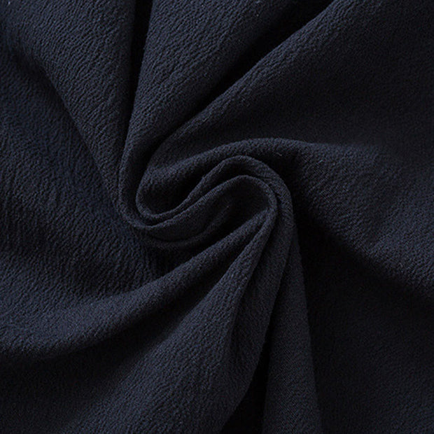 Buddha Stones PLUS SIZE Spring Cranes Design Men's Frog-Button Cotton Linen Long Sleeve Jacket - image 8