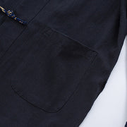 Buddha Stones Spring Cranes Design Men's Frog-Button Cotton Linen Long Sleeve Jacket - image 5