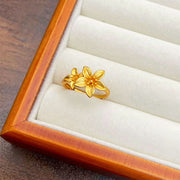 Buddha Stones Lilac Flower Adjustable 24k Gold Plated Copper Brass Ring - Adjustable - image 0