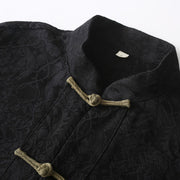 Buddha Stones Spring Jacquard Men's Frog-Button Cotton Long Sleeve Jacket With Pockets - image 4