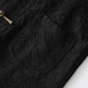 Buddha Stones Spring Jacquard Men's Frog-Button Cotton Long Sleeve Jacket With Pockets - image 8