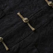 Buddha Stones Spring Jacquard Men's Frog-Button Cotton Long Sleeve Jacket With Pockets - image 6