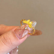 Buddha Stones 24k Gold Plated Brass Butterfly Symbol Adjustable Love Ring - image 5