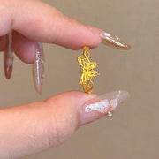 Buddha Stones 24k Gold Plated Brass Butterfly Symbol Adjustable Love Ring - image 3