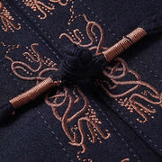 Buddha Stones Fu Character Embroidery Tang Suit Frog-Button Men's Long Sleeve Jacket Shirt Pants - image 2