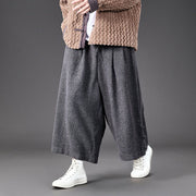 Buddha Stones Winter Chinese Frog-Button Design Corduroy Thermal Men's Wide Leg Pants With Pockets - DimGray - US/UK/AU46，EU56 (5XL) - image 18