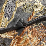 Buddha Stones Spring Fall Dragon Embroidery Frog-Button Long Sleeve Men's Jacket - image 3