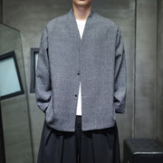 Buddha Stones Spring Fall Solid Color Long Sleeve Men's Jacket - image 6