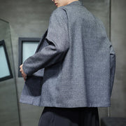 Buddha Stones Spring Fall Solid Color Long Sleeve Men's Jacket - image 3