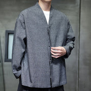 Buddha Stones Spring Fall Solid Color Long Sleeve Men's Jacket - image 5