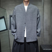 Buddha Stones Spring Fall Solid Color Long Sleeve Men's Jacket - image 2