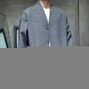 Buddha Stones Spring Fall Solid Color Long Sleeve Men's Jacket - image 7