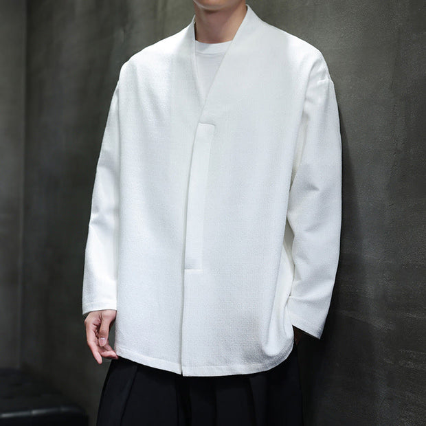 Buddha Stones Spring Fall Solid Color Long Sleeve Men's Jacket - image 16