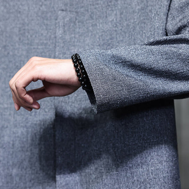 Buddha Stones Spring Fall Solid Color Long Sleeve Men's Jacket - image 11