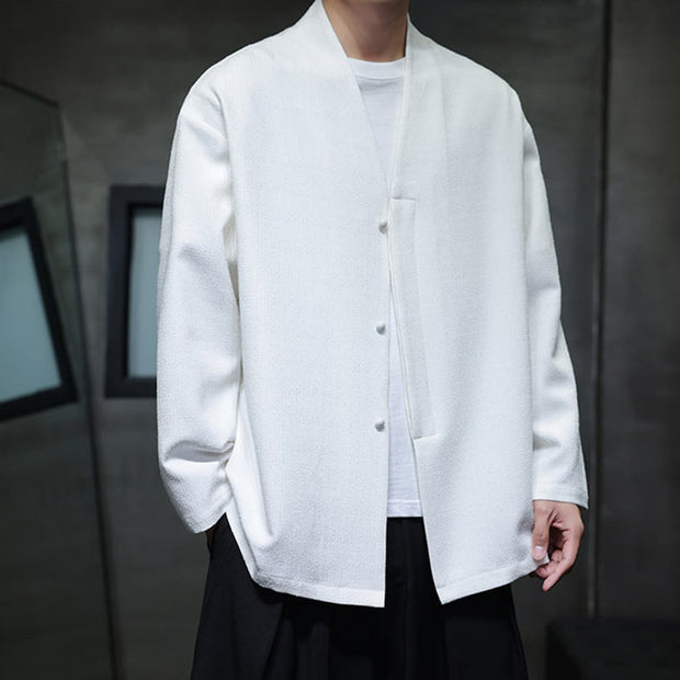 Buddha Stones Spring Fall Solid Color Long Sleeve Men's Jacket - image 13