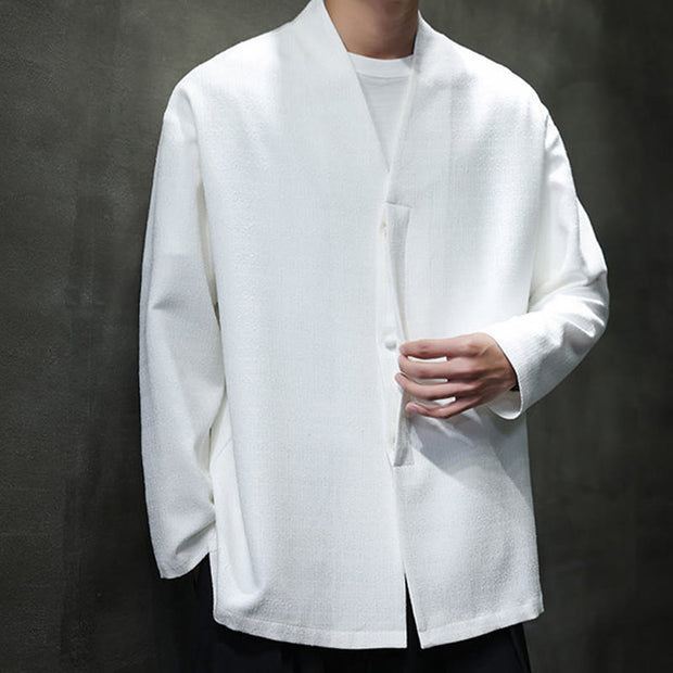 Buddha Stones Spring Fall Solid Color Long Sleeve Men's Jacket - image 17