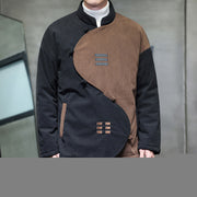 Buddha Stones Winter Yin Yang Tai Chi Corduroy Long Sleeve Men's Jacket With Pockets - Tan - US/UK/AU46，EU56 (5XL) - image 0