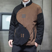 Buddha Stones Winter Yin Yang Tai Chi Corduroy Long Sleeve Men's Jacket With Pockets - image 6
