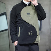 Buddha Stones Winter Yin Yang Tai Chi Corduroy Long Sleeve Men's Jacket With Pockets - image 16