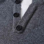 Buddha Stones Winter Buttons Crew Neck Design Warm Men's Long Sleeve Knitted Sweater - image 3