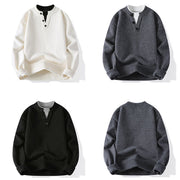 Buddha Stones Winter Buttons Crew Neck Design Warm Men's Long Sleeve Knitted Sweater - image 11
