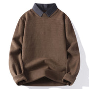 Buddha Stones Winter Stand Collar Design Warm Men's Long Sleeve Knitted Sweater - Sienna - US/UK/AU44，EU54 (4XL) - image 0