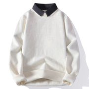 Buddha Stones Winter Stand Collar Design Warm Men's Long Sleeve Knitted Sweater - White - US/UK/AU44，EU54 (4XL) - image 2