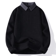 Buddha Stones Winter Stand Collar Design Warm Men's Long Sleeve Knitted Sweater - Black - US/UK/AU44，EU54 (4XL) - image 9
