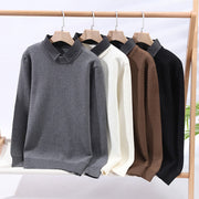 Buddha Stones Winter Stand Collar Design Warm Men's Long Sleeve Knitted Sweater - image 1