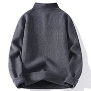 Buddha Stones Winter Black Stand Collar Design Warm Men's Long Sleeve Knitted Sweater - image 2