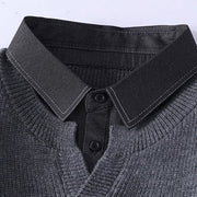 Buddha Stones Winter Black Stand Collar Design Warm Men's Long Sleeve Knitted Sweater - image 3