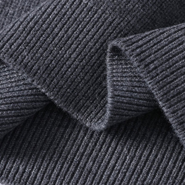 Buddha Stones Winter Black Stand Collar Design Warm Men's Long Sleeve Knitted Sweater - image 5