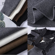 Buddha Stones Winter Black Stand Collar Design Warm Men's Long Sleeve Knitted Sweater - image 10