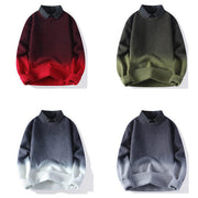 Buddha Stones Winter Stand Collar Gradient Color Design Warm Men's Long Sleeve Knitted Sweater - image 11
