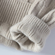 Buddha Stones Winter Black Stand Collar Lines Design Warm Men's Long Sleeve Knitted Sweater - image 4