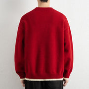 Buddha Stones Winter V-Neck One Button Design Warm Men's Long Sleeve Knitted Sweater - image 19