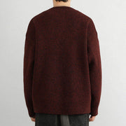 Buddha Stones Winter V-Neck Buttons Ribbed Design Warm Men's Long Sleeve Knitted Sweater - image 15