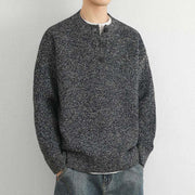 Buddha Stones Winter V-Neck Buttons Ribbed Design Warm Men's Long Sleeve Knitted Sweater - image 19