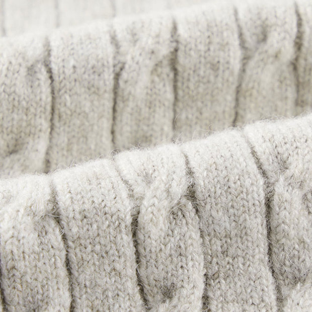 Buddha Stones Winter Crew Neck Three Buttons Twisted Design Warm Men's Long Sleeve Knitted Sweater - image 10