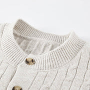 Buddha Stones Winter Crew Neck Three Buttons Twisted Design Warm Men's Long Sleeve Knitted Sweater - image 6