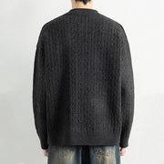 Buddha Stones Winter Crew Neck Three Buttons Twisted Design Warm Men's Long Sleeve Knitted Sweater - image 17