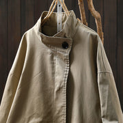 Buddha Stones Fall Buttons Long Sleeve Mid-length Cotton Women's Jacket With Pockets - image 4