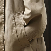 Buddha Stones Fall Buttons Long Sleeve Mid-length Cotton Women's Jacket With Pockets - image 9