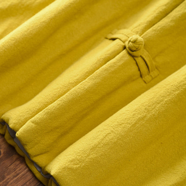 Buddha Stones Winter Solid Frog-Button Long Sleeve Cotton Women's Thermal Jacket With Pockets - image 8